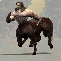 Rendered Image of a Centaur - with clipping path - obrazy, fototapety, plakaty