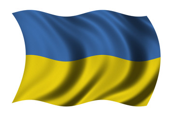 Obraz premium Flag of Ukraine waving in the wind