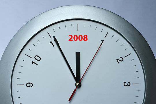 Silver clock, time, year  passing simple concept