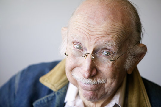 Portrait of a senior citizen wearing glasses 