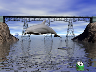 delfin en rio contaminado © juanjo
