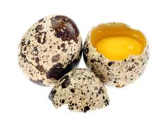 Quail egg group isolated on white background