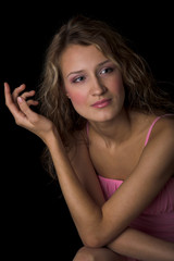 Obraz premium beauty woman with long hair in the hand