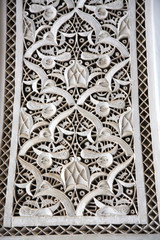 Close up of decorative palace wall Morocco North Africa.
