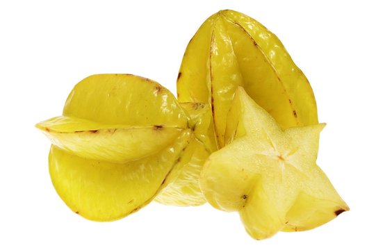 karambola - star fruits isolated on white