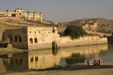 Amber Fort Agra India Women with saris