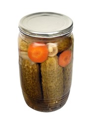 pickled gherkin in pot