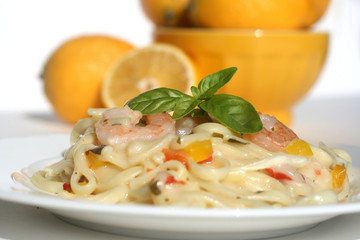 Pasta - Shrimp Linguine with Lemon Basil Garlic Sauce