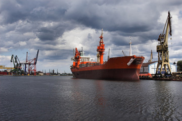 Ship in Shiprepair Yard of Gdansk
