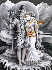 indian god and godess shiv and parvti 