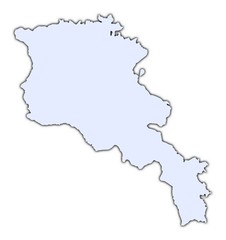Armenia light blue map with shadow