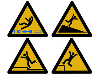 Caution falling signs
