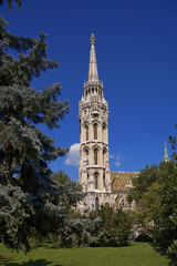 Fototapeta na wymiar église matyas, clocher, budapest