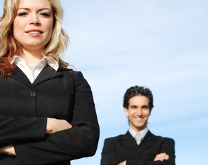 successful business team posing together