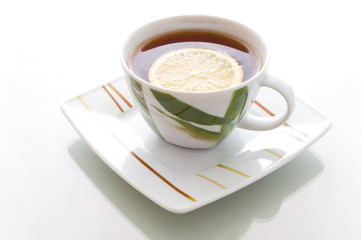 Hot tea in porcelain pot