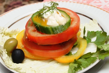 Fresh vegetable on the plate