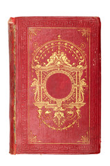 Fototapeta premium Old vintage red book decorated with gold