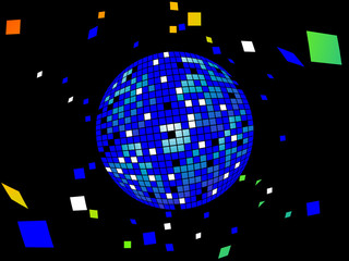 boule disco &agrave; facettes eclat&eacute;es