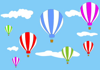 Hot air balloons in the sky