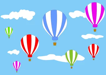 Stof per meter Heteluchtballonnen in de lucht © mercuriohm