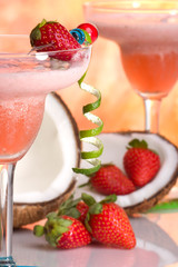 Strawberry Colada cocktails. 