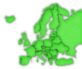 Carte Europe 3D Vert