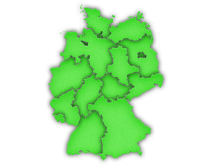 Carte Allemagne 3D Vert