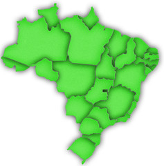 Carte Brésil 3D Vert