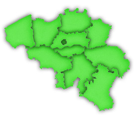 Carte Belgique 3D Vert