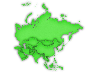 Carte Asie 3D Vert