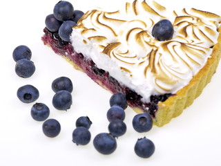 meringue kuchen mit blaubeeren