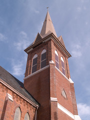 Fototapeta premium red brick church steeple