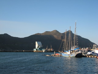 voilier dans le port d'houtbay