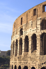 Fototapeta premium View of the exterior of the Colosseum in Rome, Italy.