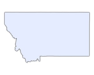 Montana (USA) light blue map with shadow