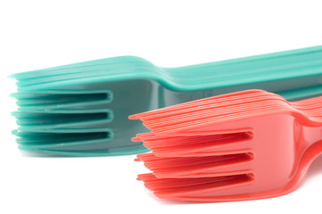 object on white - kitchen utensil - plastic fork