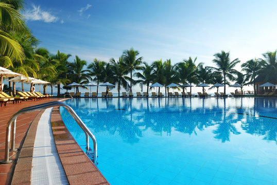 Tropical Pool In Luxury Hotel