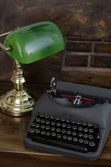 Old retro typewriter with Hebrew lettering