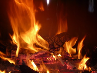 Feu de chemin&eacute;e