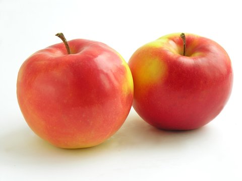 two red and yellow apples