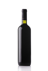 Wine bottle isolated against white background