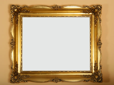 antique old gold frame on the wall
