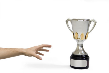 reaching for the cup