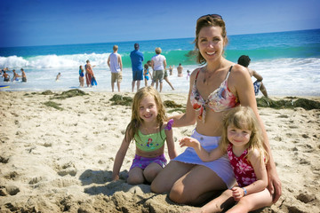 family at beach