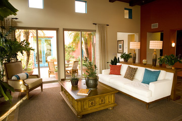 Living room with modern decor.