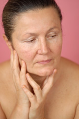 Obraz premium Mature, naturally beatuful older woman 