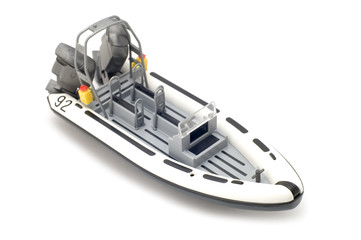 Naklejka premium object on white - toy model motor boat