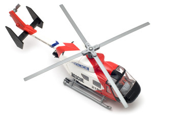 object on white - toy model helicopter