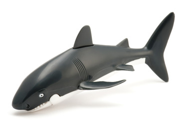 object on white - toy shark