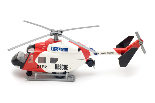 object on white - toy model helicopter